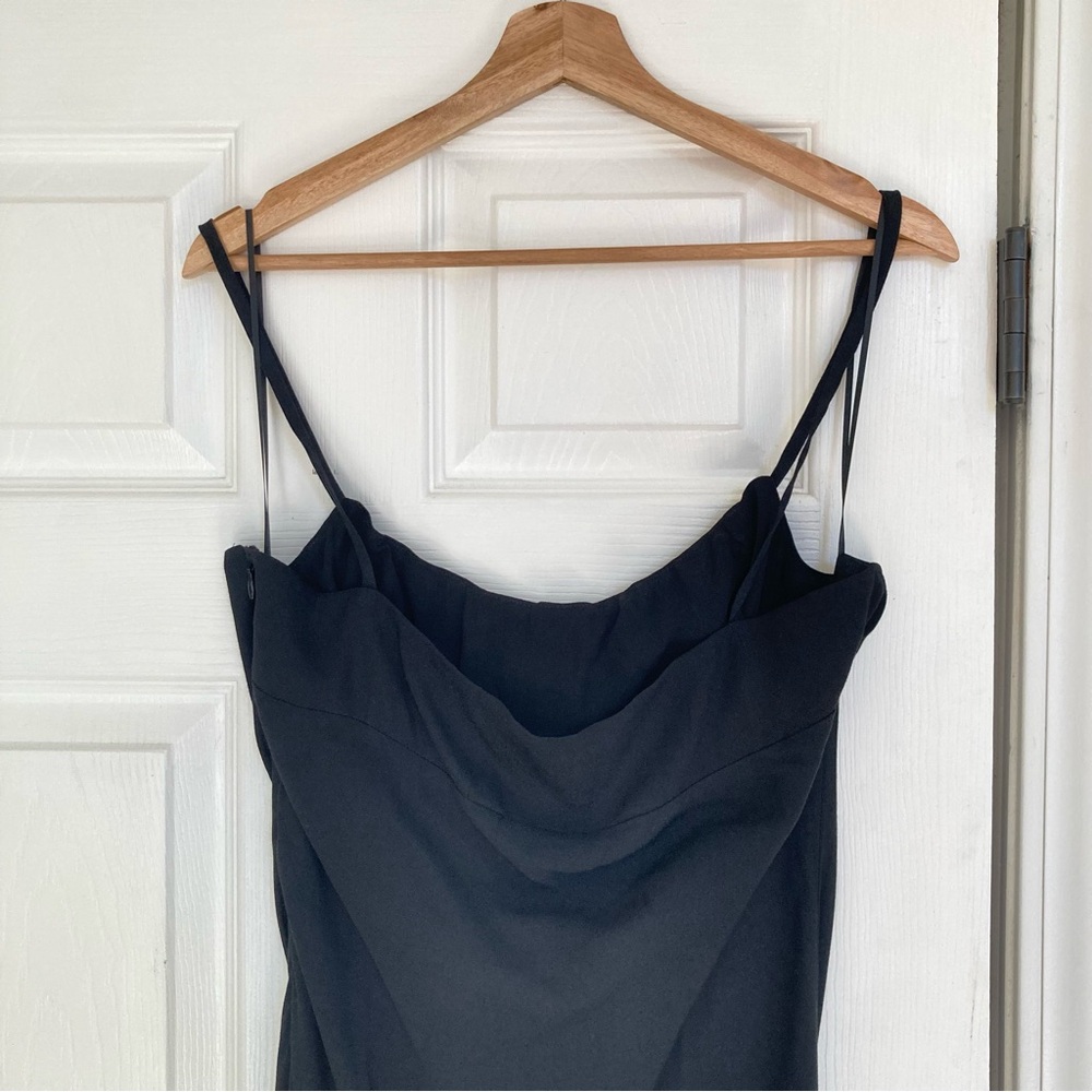 NWT Reformation Camira Dress Black Slip Midi, Size 12 - Picture 9 of 14